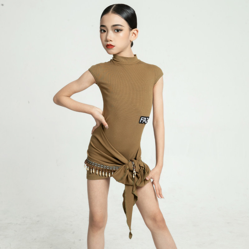 FAZ春夏网红拉丁舞服女童新款连体练功服少儿表演演出服