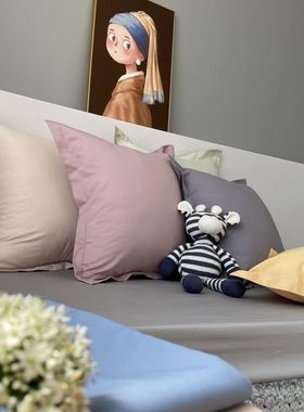 秋冬磨毛纯棉靠垫大号65x65cm全棉60×80×85长方形床头靠背套暖