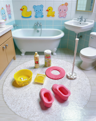 Kenelephant肯大象昭和时代迷你宝宝洗澡浴室用扭蛋微缩满60包邮