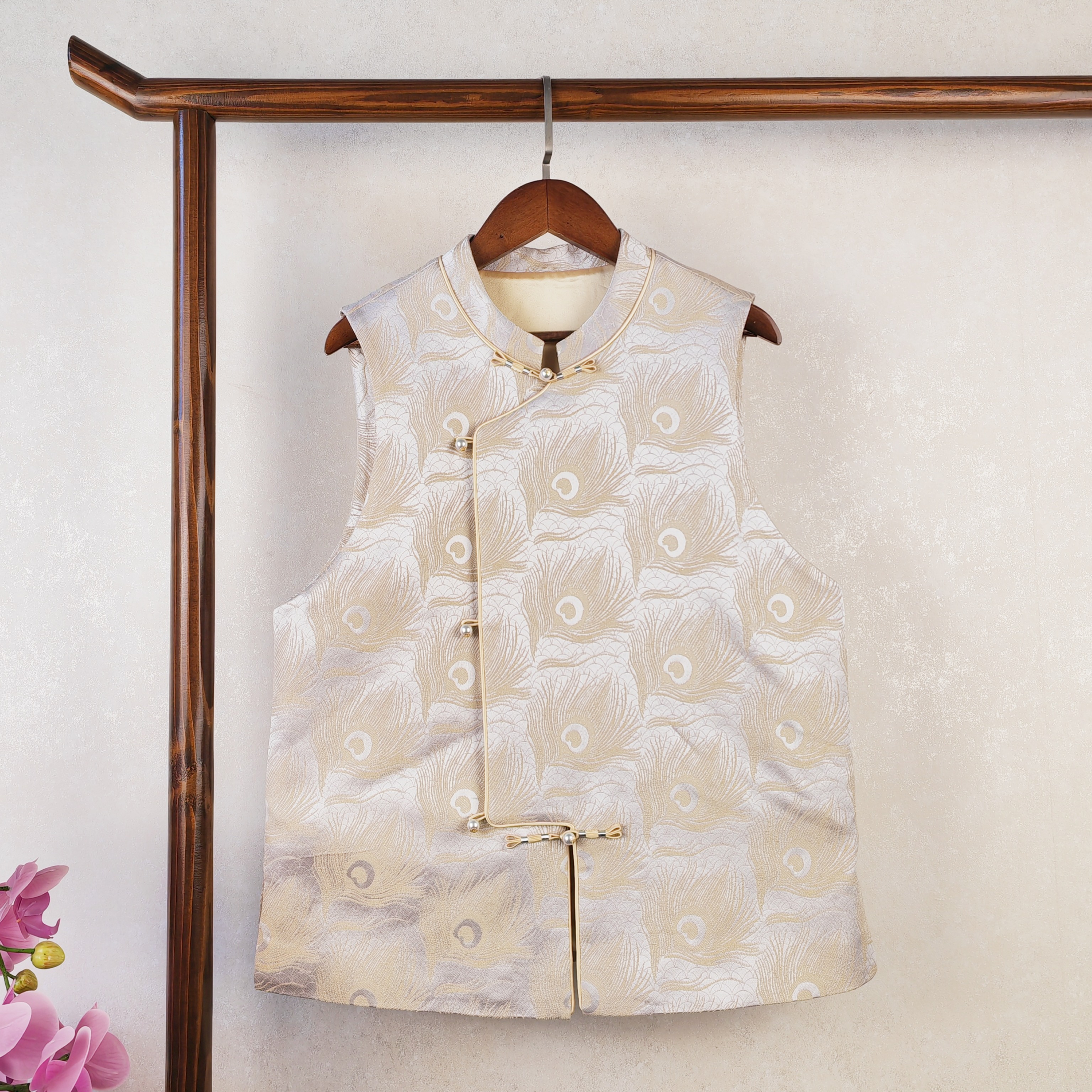 实体裁缝店定制宋锦马甲织羽