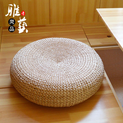 日式草编蒲团坐垫加厚家用茶道藤编榻榻米打坐禅修垫地板草垫子