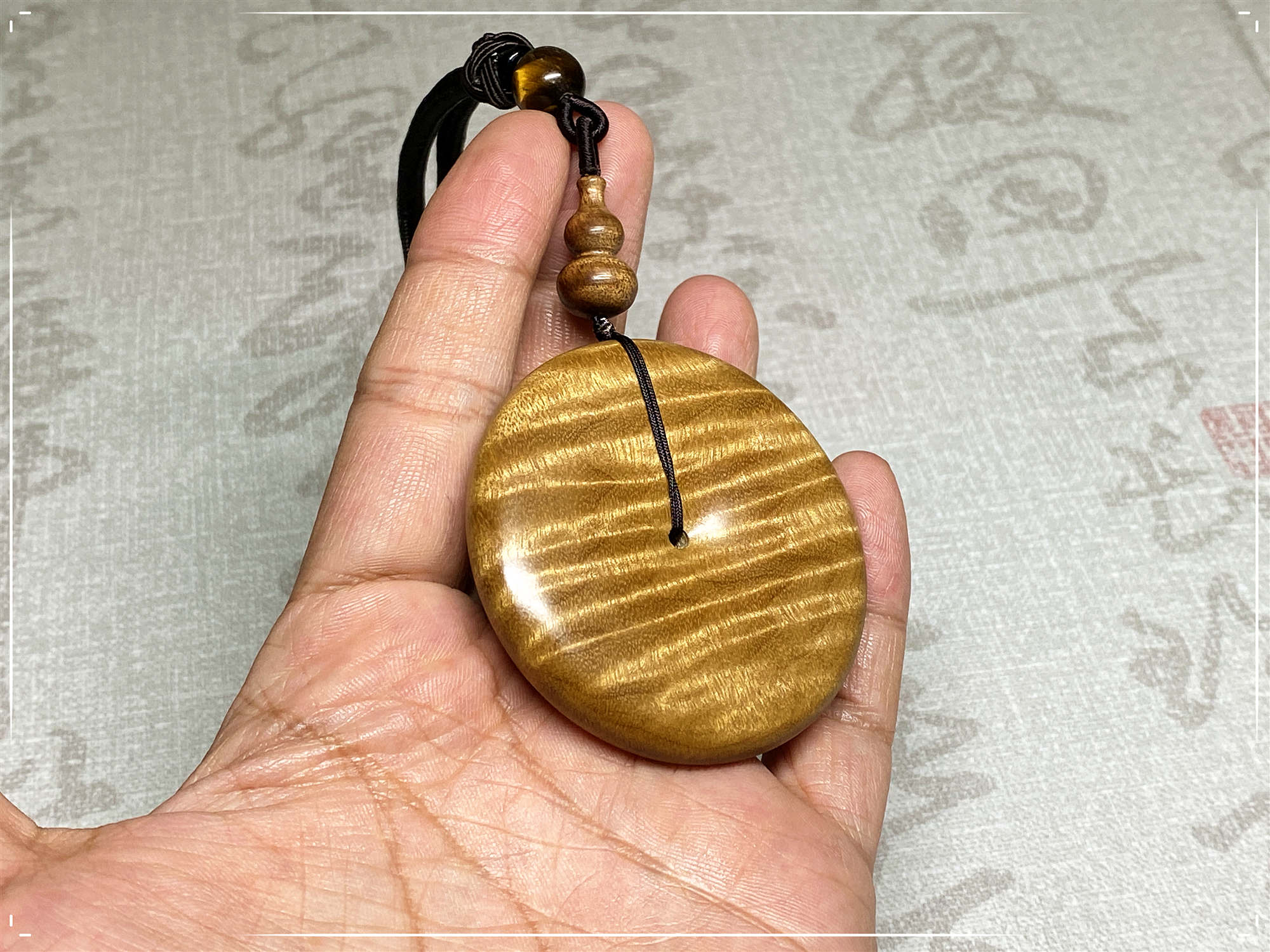 金丝楠纯手工原木平安扣面包圈挂坠钥匙扣吊坠天然实木雕刻手把件