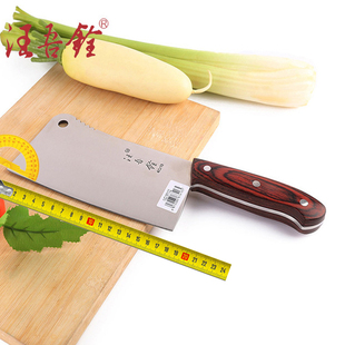 M102汪吾铨彩木柄4Cr13弯背斩骨刀砍骨刀纯手工开刃锋利菜刀厨刀