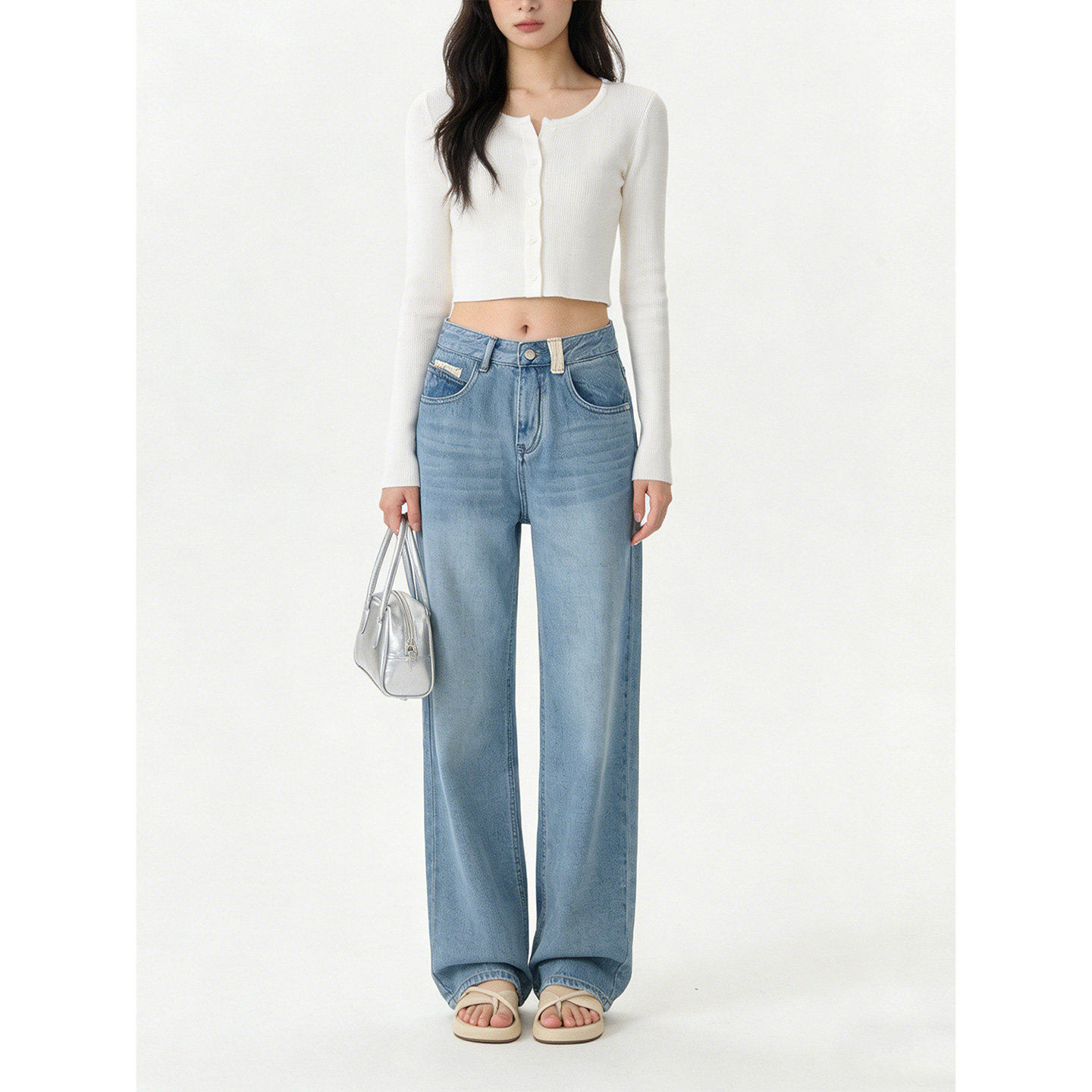 春季新款天丝高级感牛仔裤女薄款高腰显瘦直筒透气垂感拖地阔腿裤