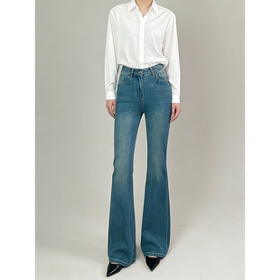 2026春季新款微喇牛仔裤女高腰显瘦弹力小个子高级感糯米喇叭裤