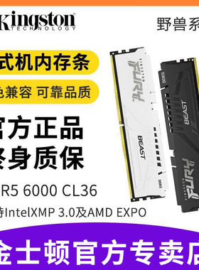 金士顿野兽DDR5 6000 16Gx2套条台式机CL36内存条32g支持XMP&EXPO
