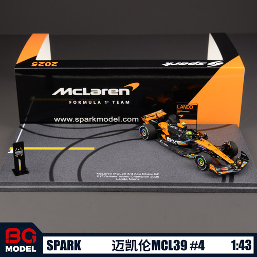 SPARK 1:43迈凯伦Mclaren MCL39#4诺里斯2025阿布扎比F1汽车模型