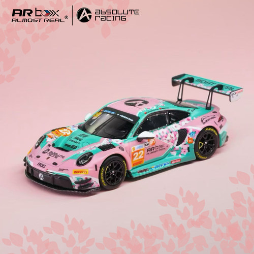 AR BOX 1:64保时捷911 GT3 R 绝对车队#22十里桃花合金汽车模型