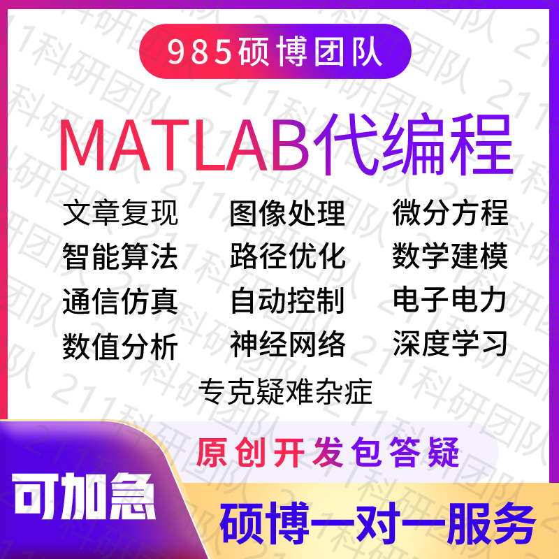 matlab程序代编数学建模接单深度学习帮做图像信号处理通信仿真