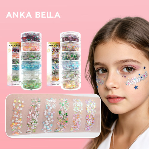 Anka Bella面部彩绘免胶油性亮片金葱粉舞台妆cos演出化妆亮闪闪