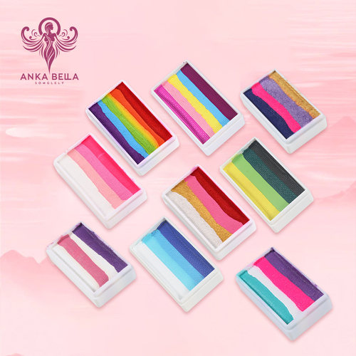 水溶性脸部彩绘膏儿童面部人体彩绘颜料速干舞台妆彩虹条单盒30克