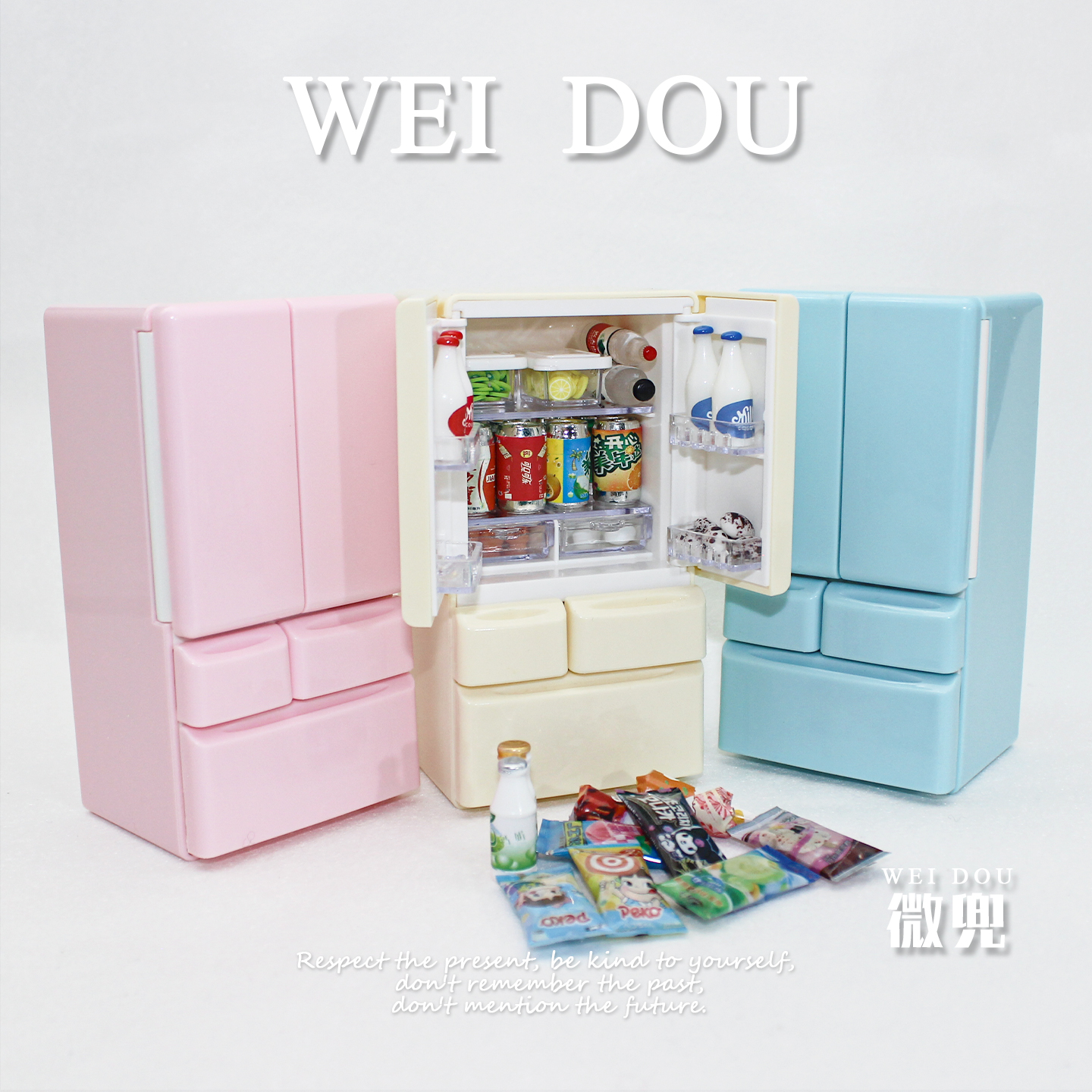 娃屋迷你冰箱模型可开门家电