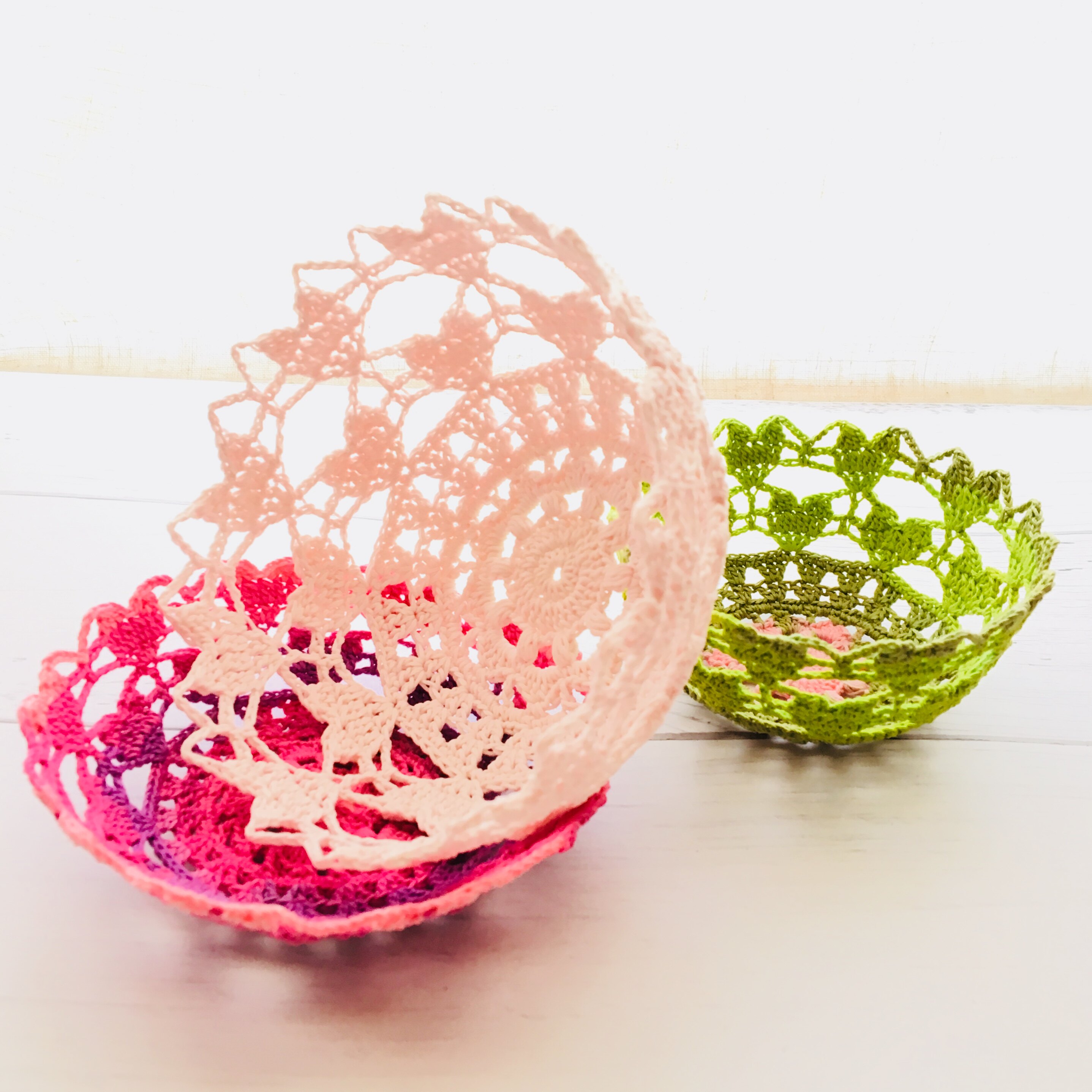 「工喜手工」新手入门diy钩针材料包 爱心蕾丝碗收纳置物装饰视频