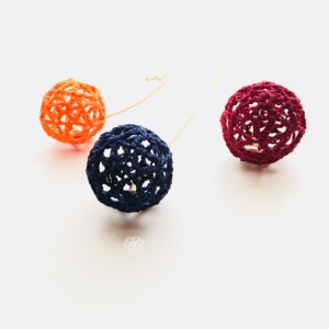 「工喜手工」极简配饰系列镂空圆球耳线diy微钩针编织视频材料包