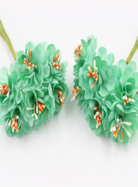 韩版渐变色苹果花香槟色紫色绿色粉色白色黄色布菊花花环发饰材料