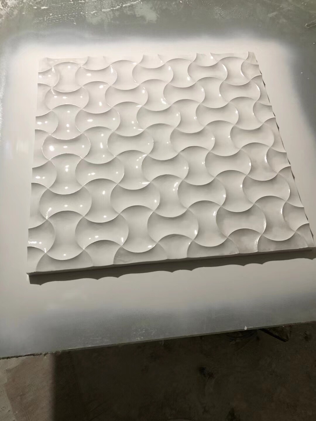 石膏网状波浪板 背景墙装饰波浪板 几何图案拼接石膏板 文化石