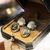 衬衣袖 口钉 扣男轻奢高端袖 钉法式 心语·印记 定制双面字母袖