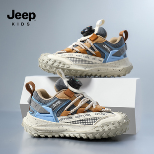 jeep儿童网面运动鞋春秋季2026新款透气女童跑步鞋防滑轻便男童鞋