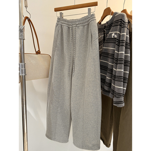 女休闲裤 秋季 卫裤 韩系百搭简约宽松显瘦加厚保暖加绒长裤 新款