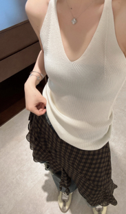 时尚 韩版 百搭显瘦V领针织吊带背心女 新款 2025秋款