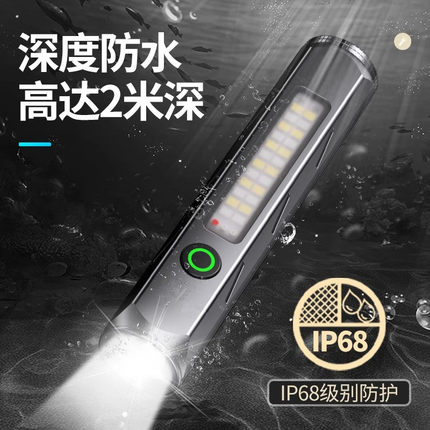 黑豹森手电筒强光充电远射超亮户外小型便携工作灯磁吸家用长续航