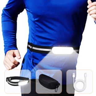 夜间跑步灯腰灯超长续航充电泛光红白光爆闪灯轻巧磁吸台灯头灯