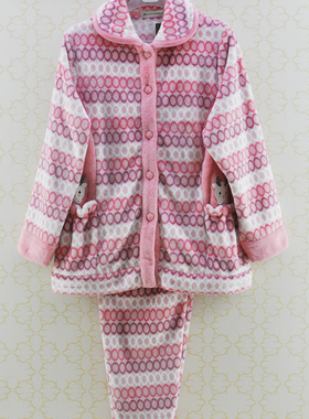 女冬季秋鹿家居服绒感厚密丝棉绒保暖柔软立体印花宽松版QCD2701B