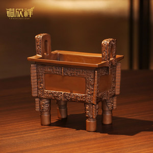 铜欣祥 紫铜司母戊方鼎紫铜鼎办公室工艺礼品摆饰礼品家居装饰品