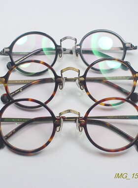外贸手造板材加金属近视眼镜框时尚文艺复古圆框潮眼镜架3色31049