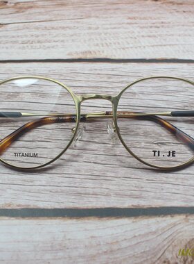 外贸单钛板无焊点厚实大圆框纯钛潮款男女复古眼镜架光学镜框多色