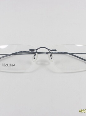 外贸高端超轻超弹钛合金无框近视眼镜架斯文商务眼镜框二色5703