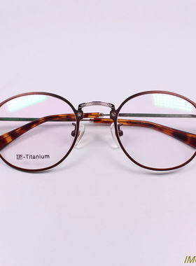 正品 Croz 复古铆钉小圆框纯钛近视眼镜框 光学眼镜架 3色 8840