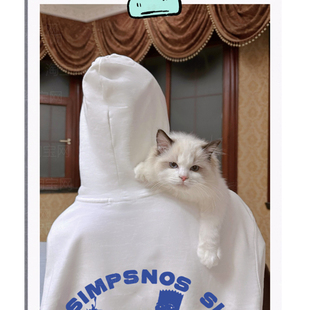 左航同款衣服秋冬款辛普森趣味卡通印花卫衣女潮牌oversize连帽衫