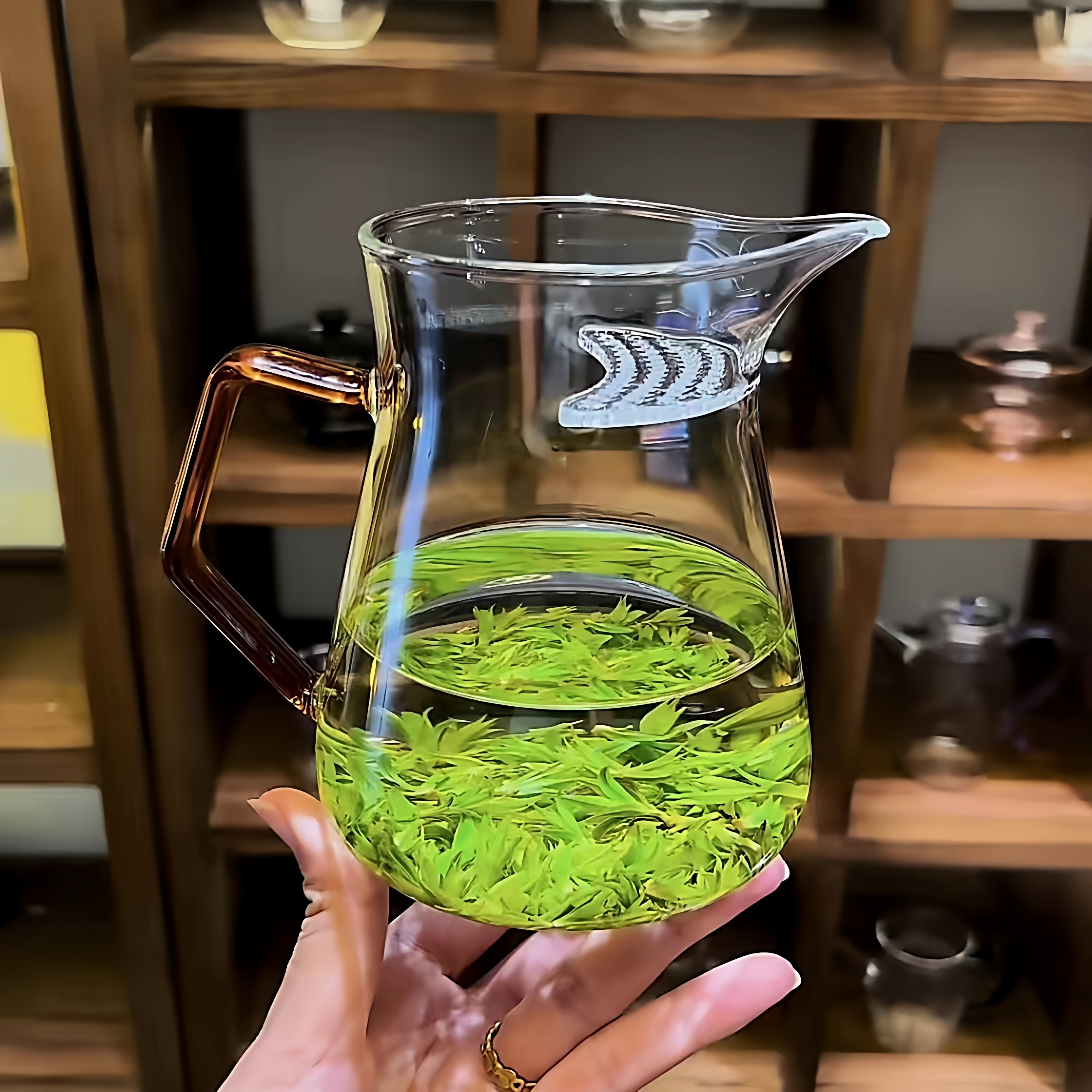 月牙过滤茶杯茶水分离泡茶公道杯加厚大一体分茶公杯茶壶冲煮茶壶