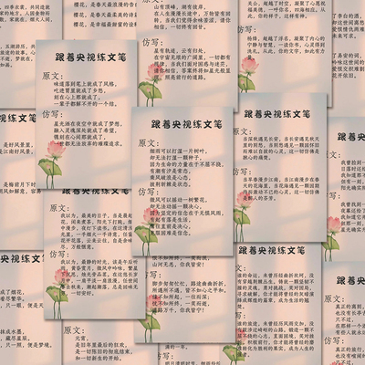 94张央视文笔仿写贴纸写作练笔热门素材diy手账笔记本贴画防水