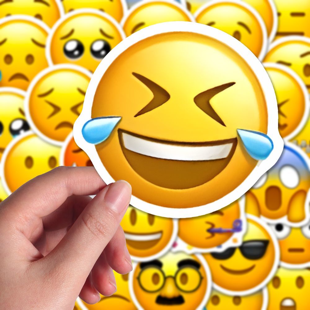 102张Emoji表情包贴纸创意卡通趣味装饰手机壳手稿本冰箱防水贴纸