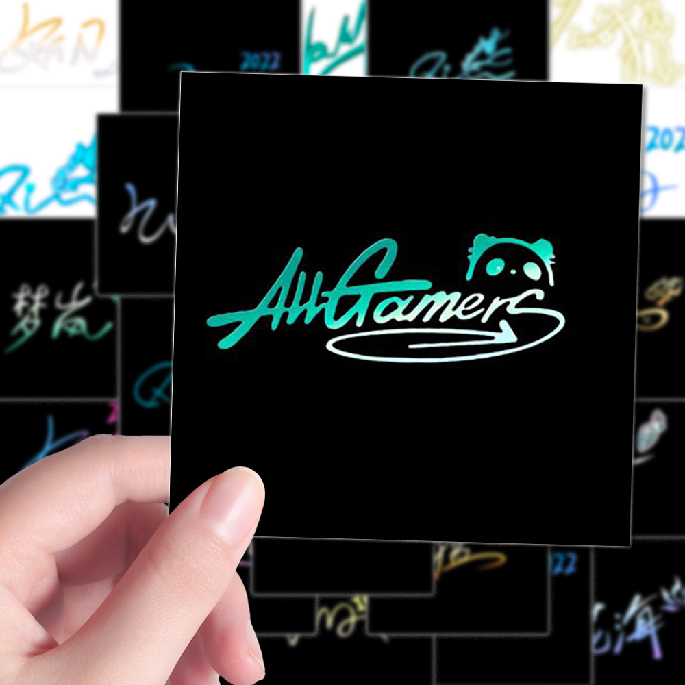 160张KPL选手签名王者荣耀职业选手一诺九尾无畏手写ins文字贴画