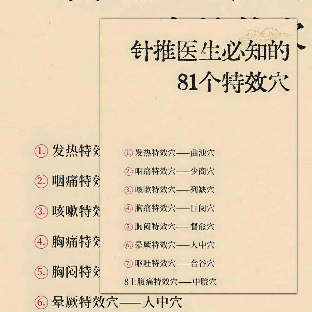 加大】18张针推医生必知的81个特效穴贴纸中医人体穴位按摩推拿贴