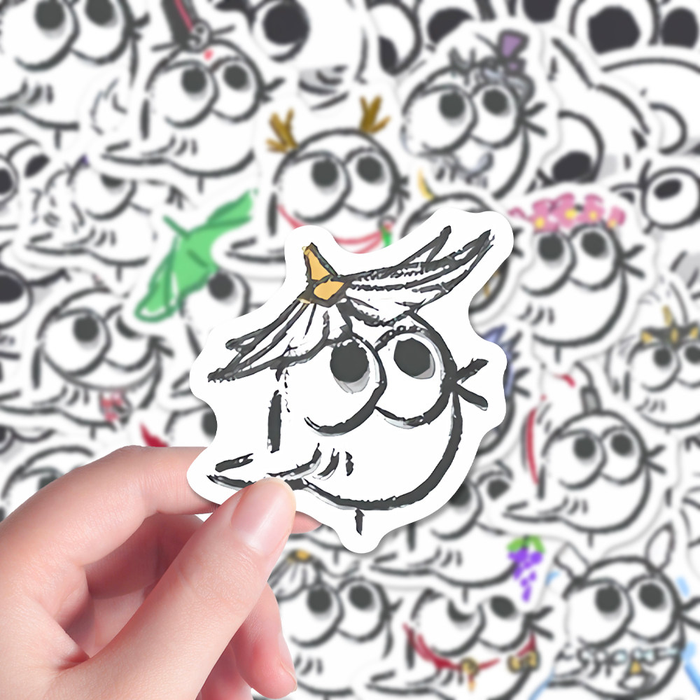 120张睿智小鸟二次元游戏剑网三周边小众简笔画涂鸦肥啾贴纸diy