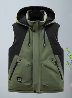 男士棉马甲宽松大码保暖外穿背心秋冬季新款加厚坎肩休闲潮男马夹