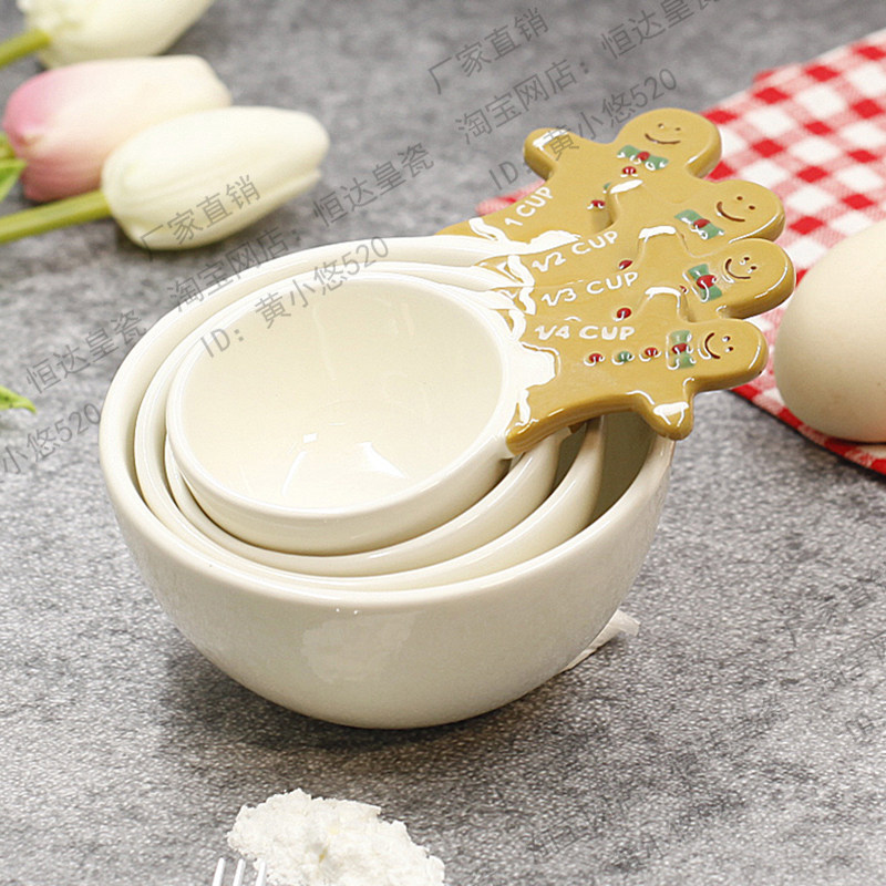 多款姜饼人量勺人气冲钻3D手绘陶瓷量杯量匙烘培DIY蛋糕专用家用