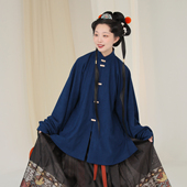 洛岭 明制汉服原创改良马面裙日常通勤套装 上衣大码 谜阿凰 秋款
