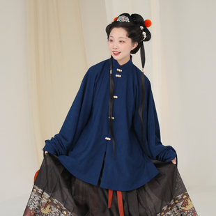 秋款 谜阿凰 上衣大码 明制汉服原创改良马面裙日常通勤套装 洛岭