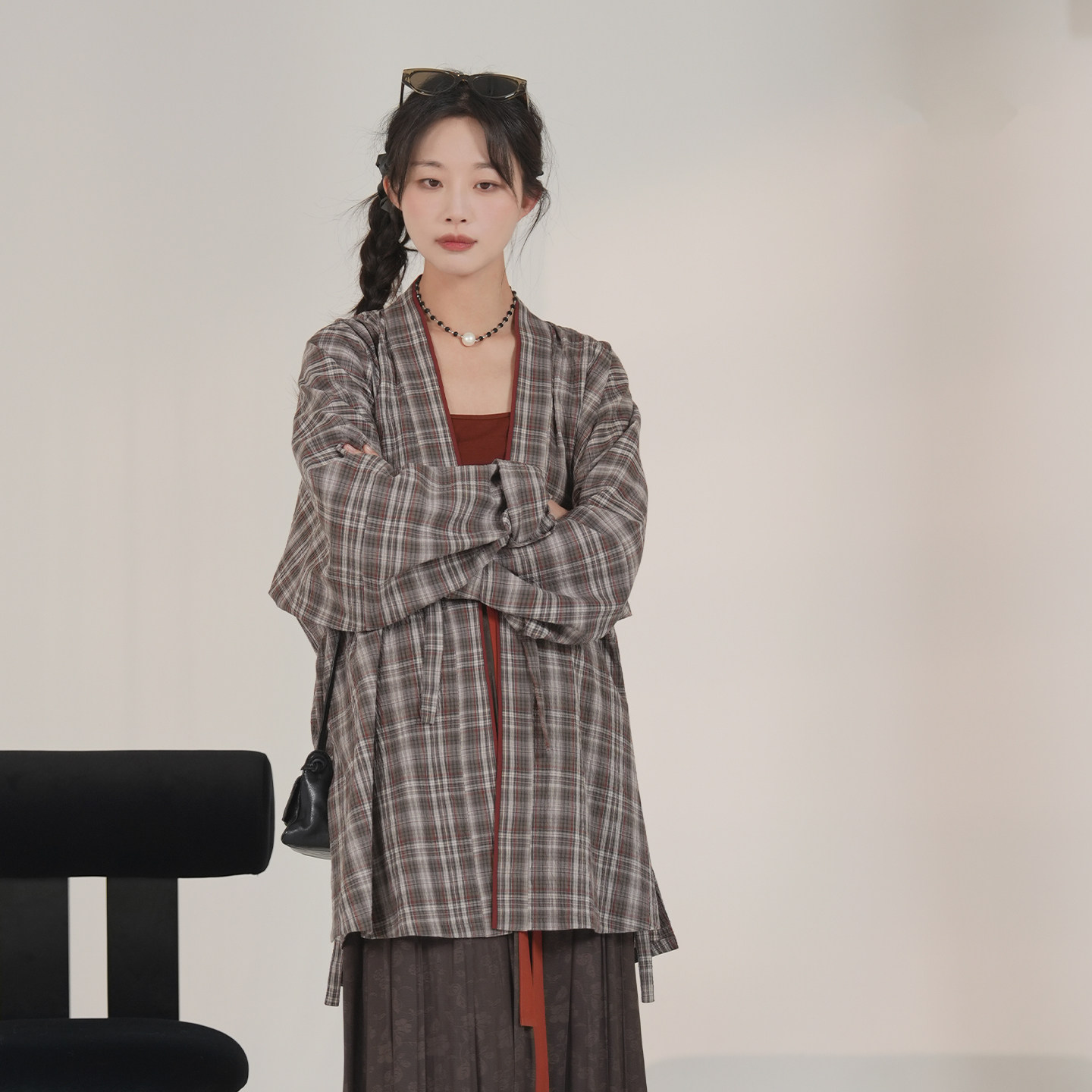 谜阿凰格叙飞机袖宋制汉服上衣女图片