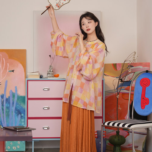 谜阿凰原创明制汉服铜氨丝外套
