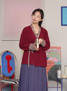 谜阿凰【赤绡里衣】汉元素红色交领上衣国风亲肤透气日常打底女士