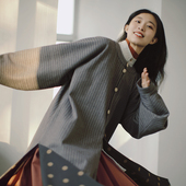 中国风汉元 谜阿凰度阡明制汉服长衫 衬衫 素保暖毛呢汉服女成人高端