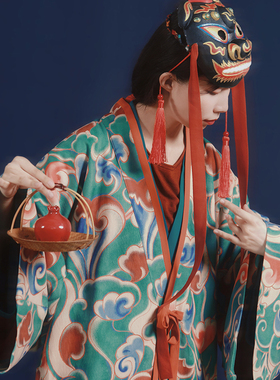 谜阿凰四时吉祥晋制汉服原创改良魏晋风日常通勤国风长衫女装秋冬