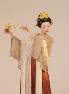 谜阿凰【圣火令法门寺对襟衫】原创唐制汉服桑蚕丝上衣背带齐胸裙