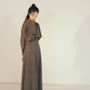 春秋冬季 谜阿凰丝慕宋制汉服原创改良款 晋制裙日常通勤上班穿女装